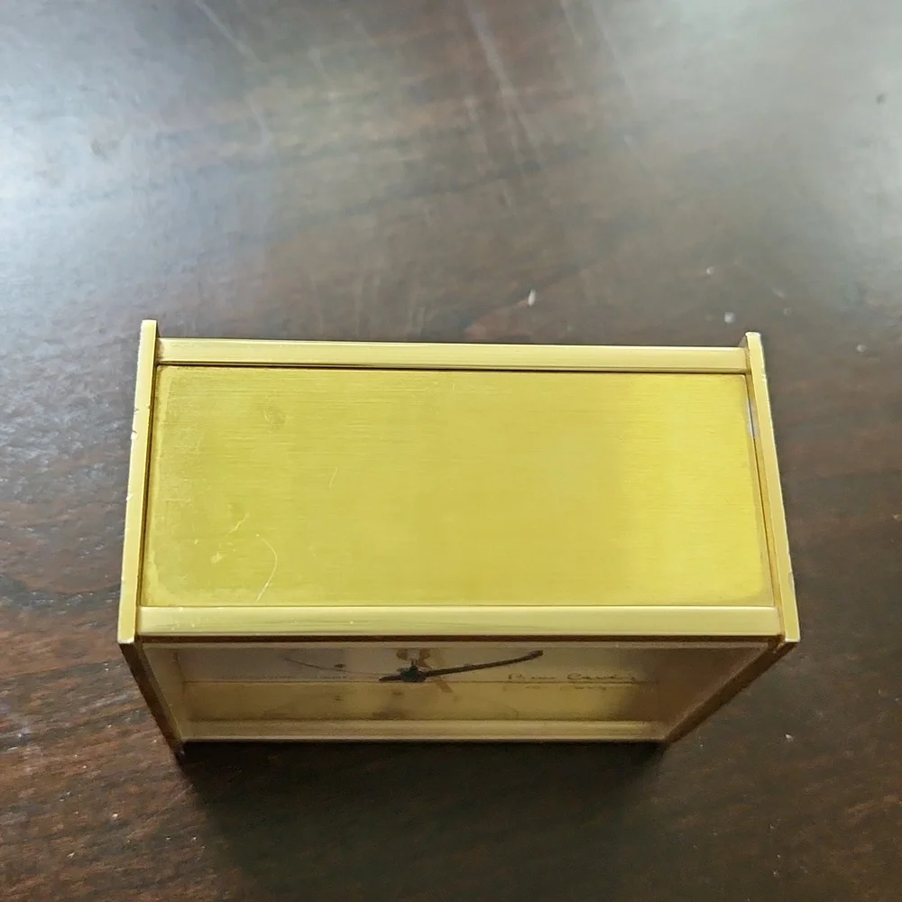 VINTAGE💛70’s PIERRE CARDIN Bedside/desk Quartz Alarm Clock Gold Tone - Picture 3 of 7